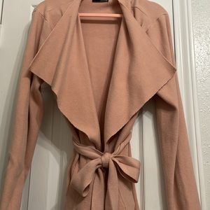 Blush pink wrap sweater, great quality!!